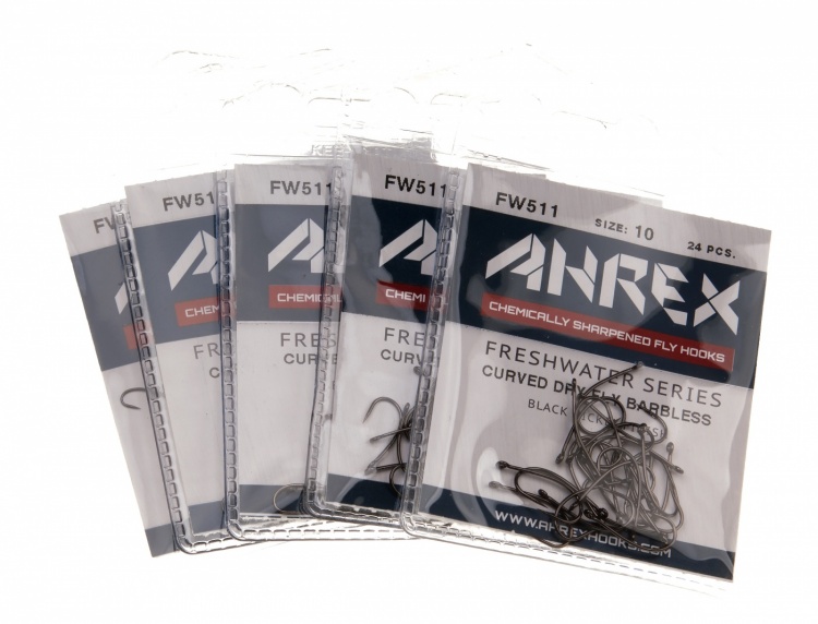 Ahrex Fw511 Curved Dry Hook Barbless #14 Trout Fly Tying Hooks
